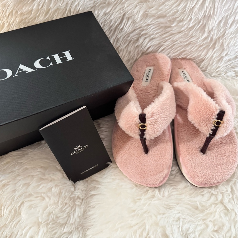 NEW IN BOX Coach Hampton Flip Flops Light Pink C7035